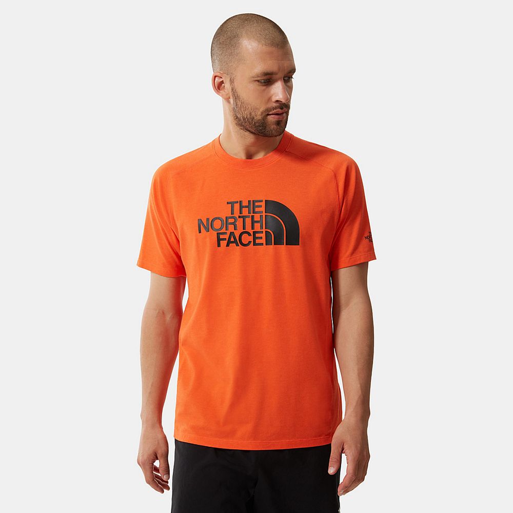 The North Face T-Shirts Mens Australia - The North Face Wicker Graphic Orange / White Running & Trai